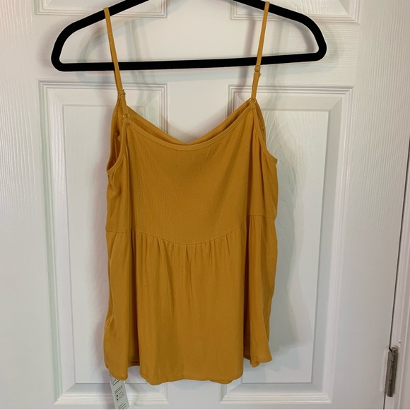 NWT Cupshe Mustard Yellow Embroidered Tank Top, size S - Picture 6 of 7